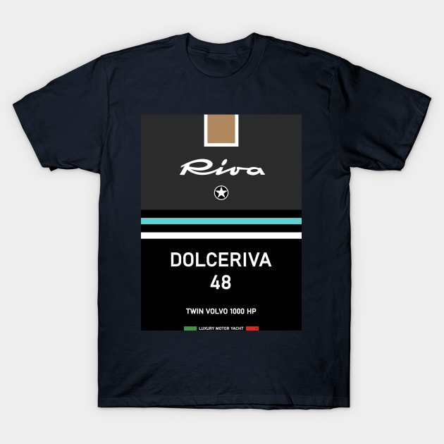 Riva Aquarama Dolceriva Yachting Monaco Motorboat T-Shirt by PB Mary